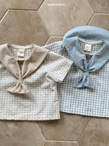 ［bebe holic］Sailor marin check blouse
