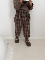 ［mimi market］Neko check suspender pants