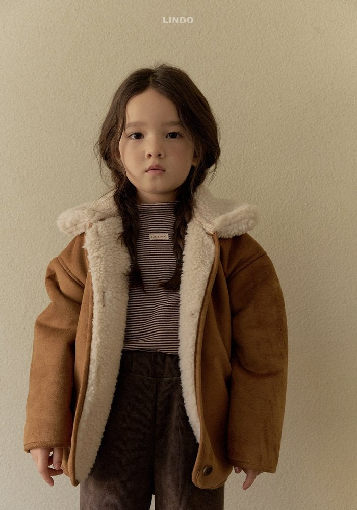 ［LINDO］Stripe turtleneck tops