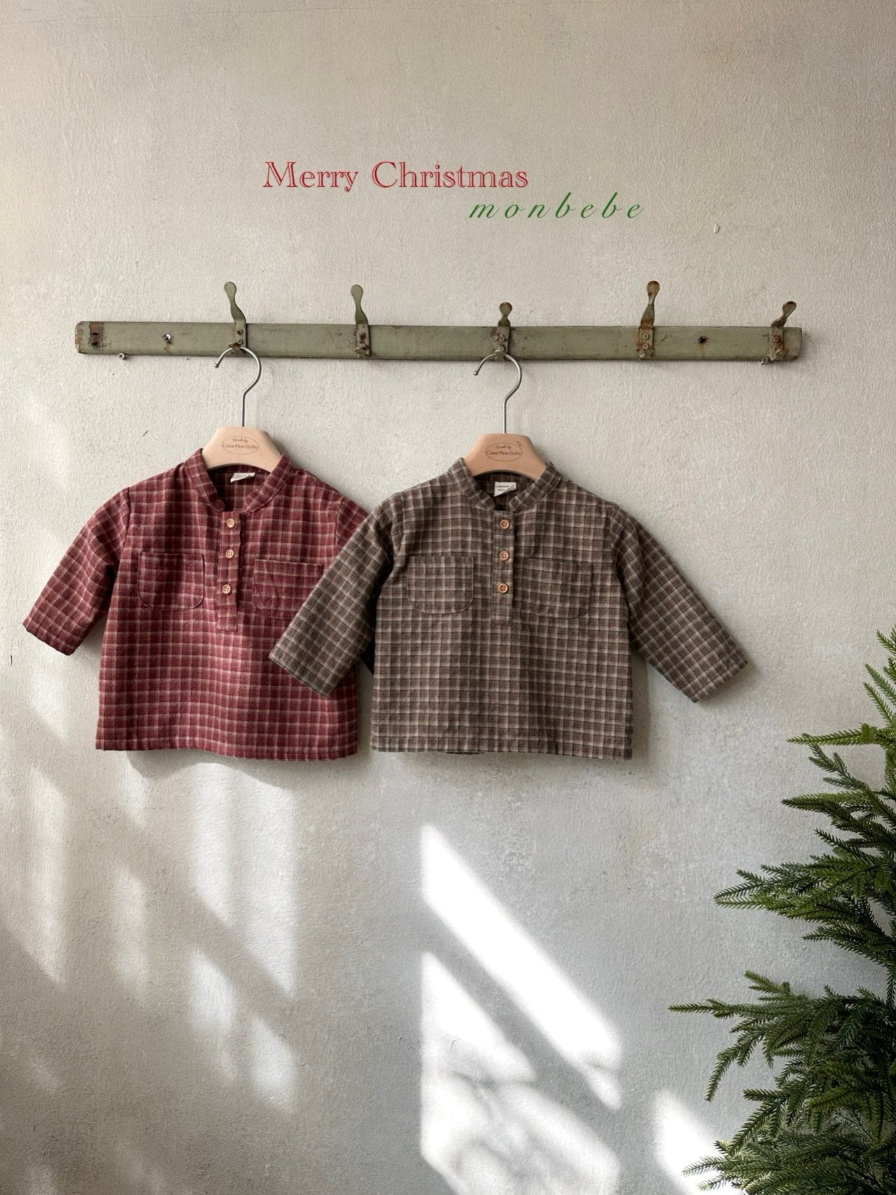 ［monbebe］Merry check shirt