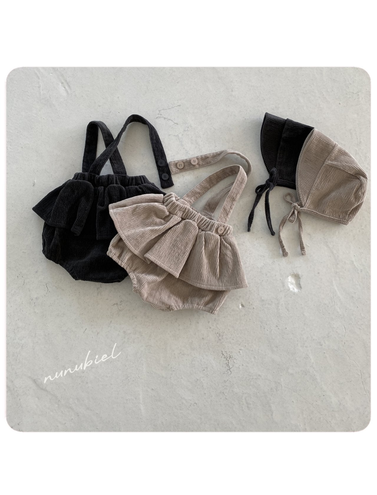 ［nunubiel］Peach bloomer & bonnet