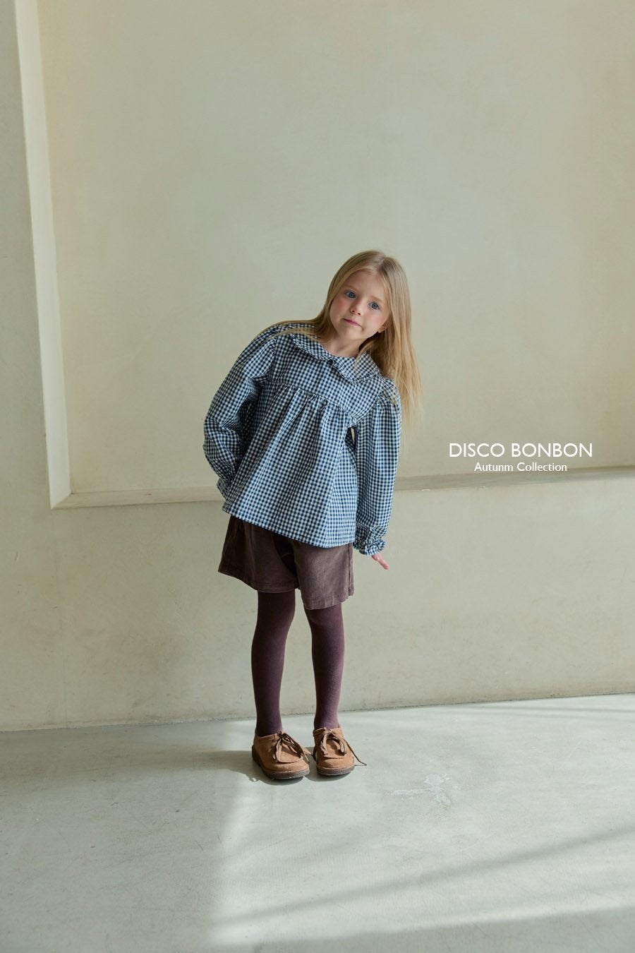［DISCO BONBON］Candy frill check blouse