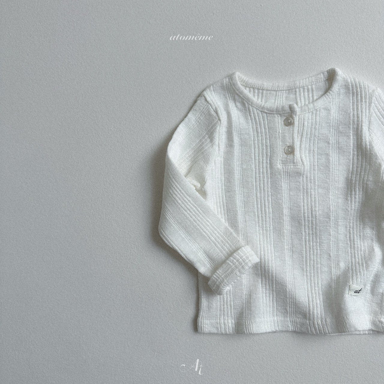 [atomeme] Creme ribbed tee