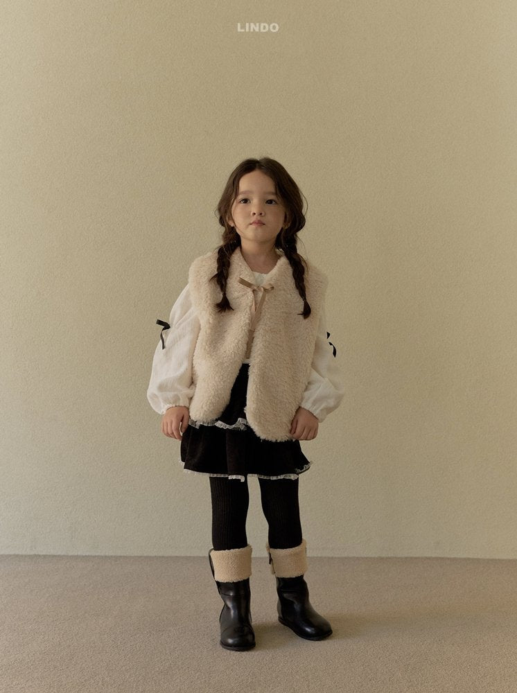 ［LINDO］Betty fur ribbon vest