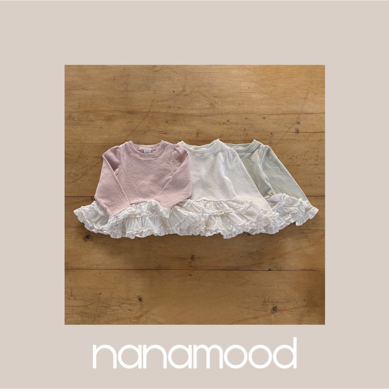 ［nanamood by BANANAJ］Bebe ruffle frill tee