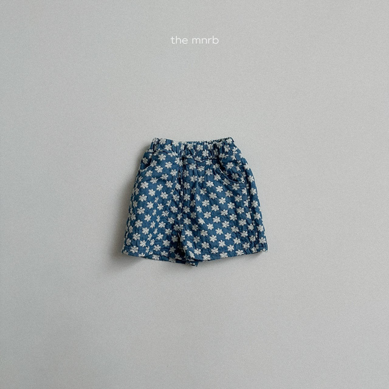 [minirobe] Flower denim short pants