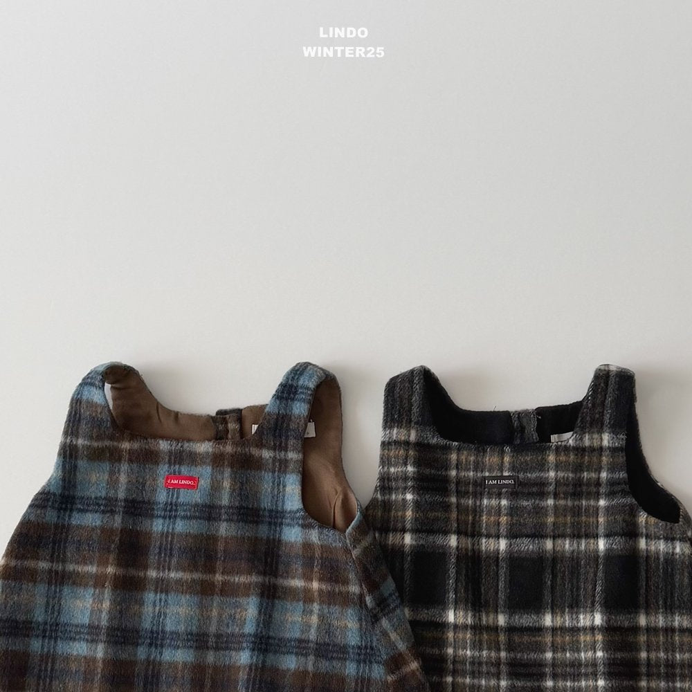 ［LINDO］Milk square one-piece (check)