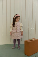 ［OREN］Rose padding vest & skirt set