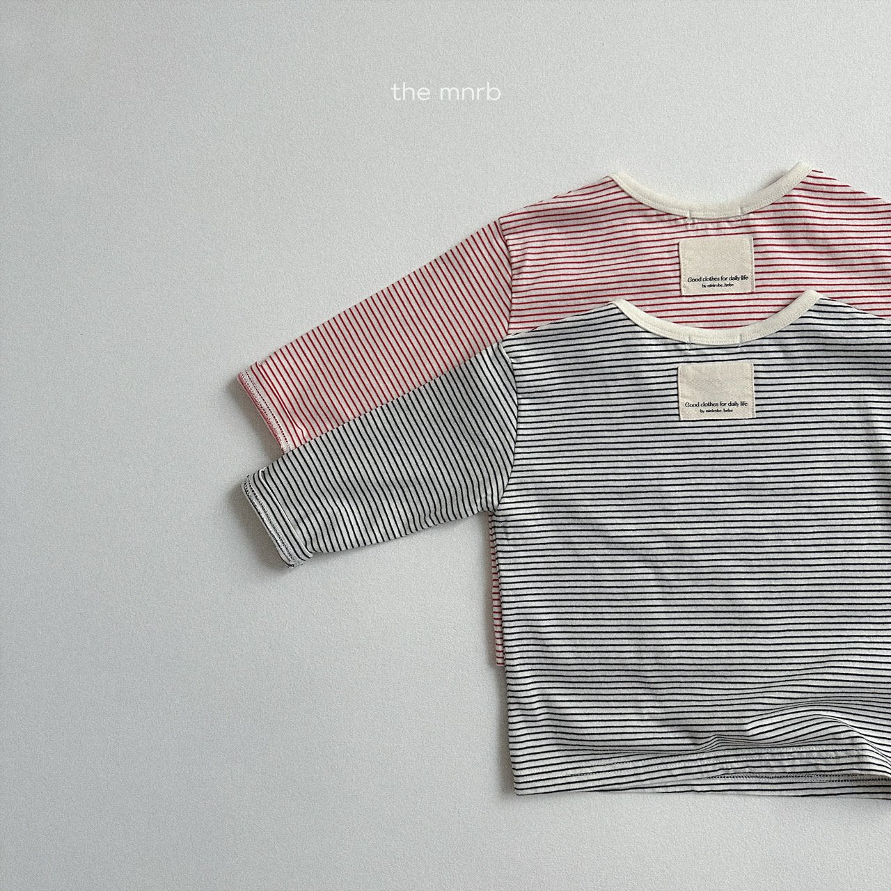 [minirobe] Cocoa stripe tee