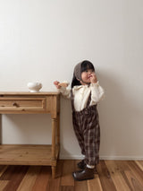 ［mimi market］Neko check suspender pants