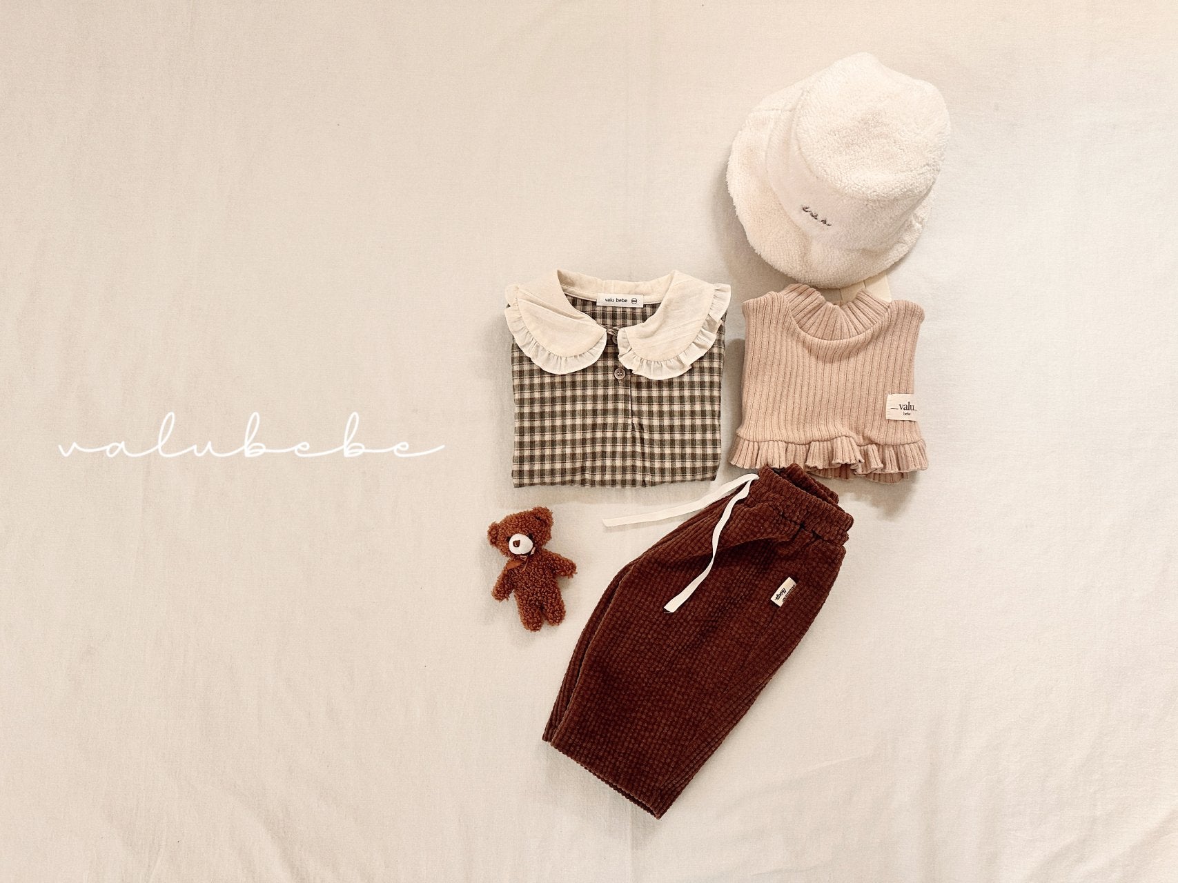 ［valubebe］Frill check collar rompers (baby)