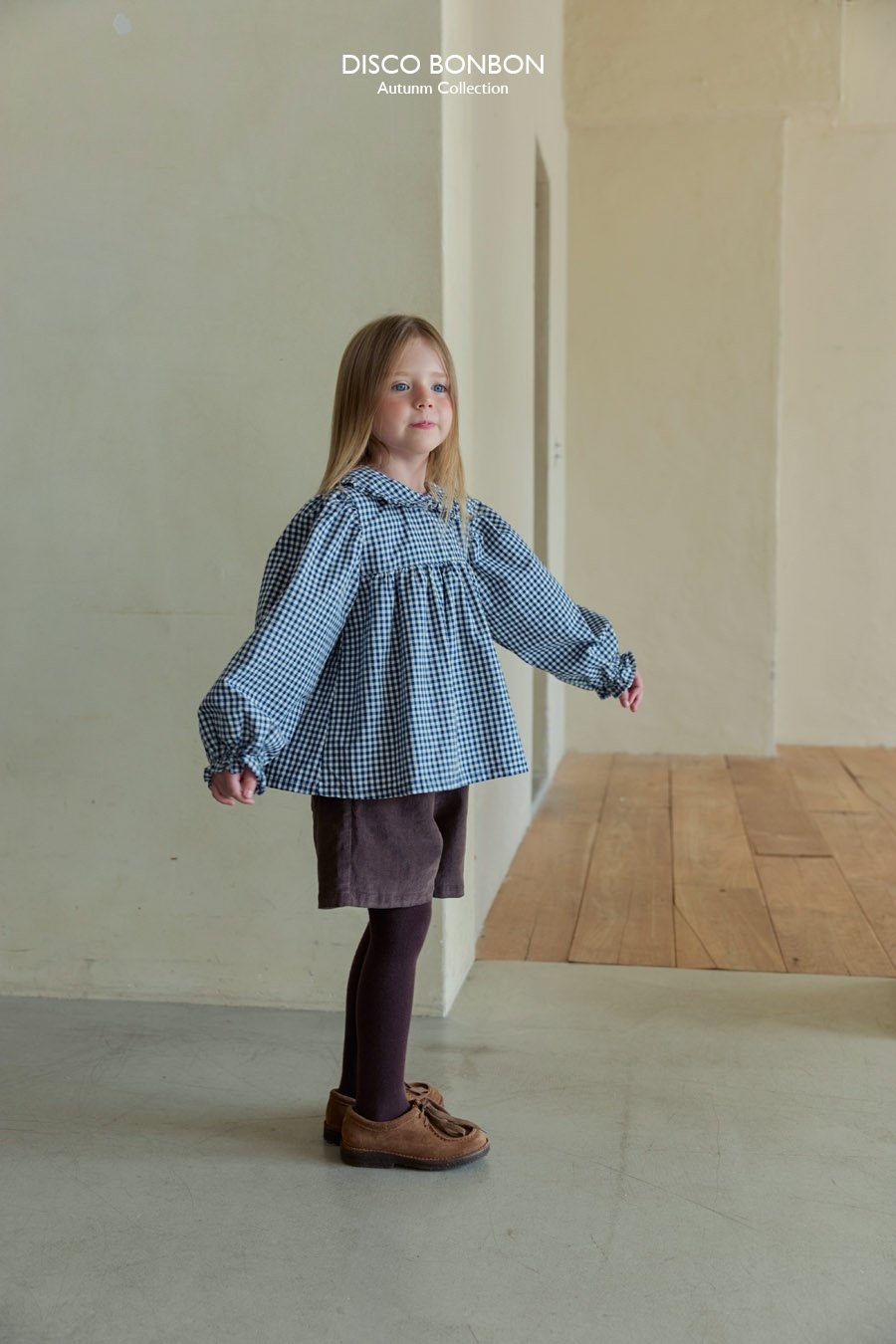 ［DISCO BONBON］Candy frill check blouse