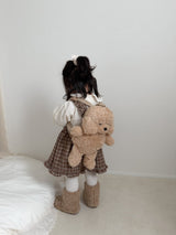 ［mimi market］Boucle apron one-piece