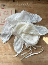 ［monbebe］Winter bunny lace bonnet