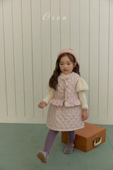 ［OREN］Rose padding vest & skirt set
