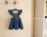 ［valubebe］Frill wing denim one-piece