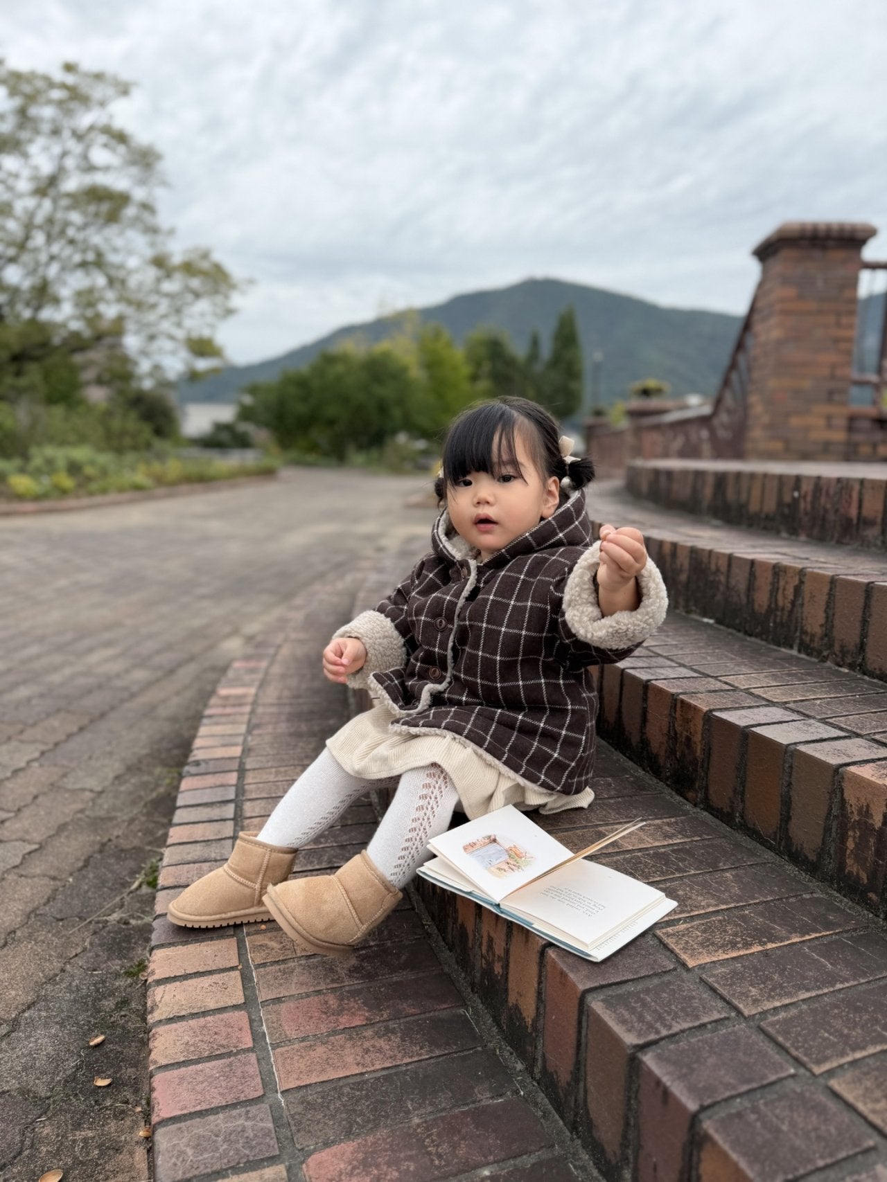 ［mimi market］Check boa jumper