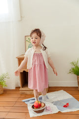 ［milk powder］Eyelet puff cardigan