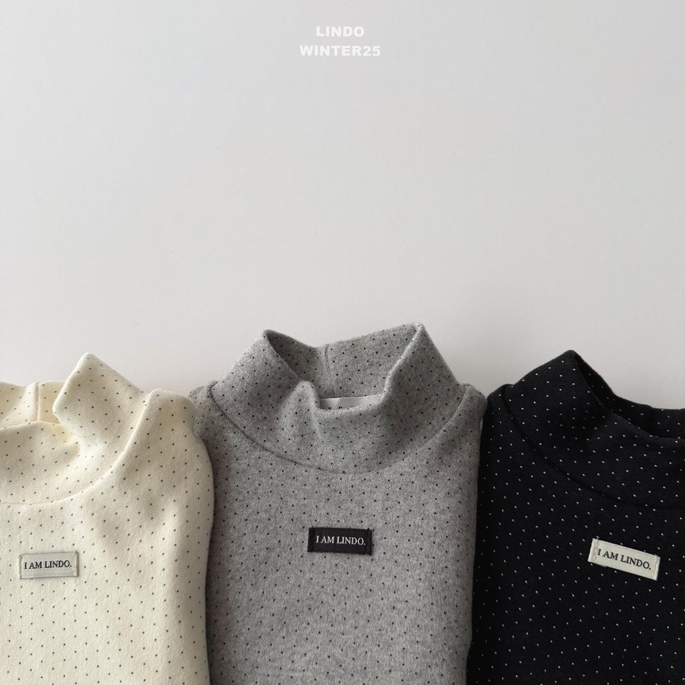 ［LINDO］Petit dot turtleneck tops