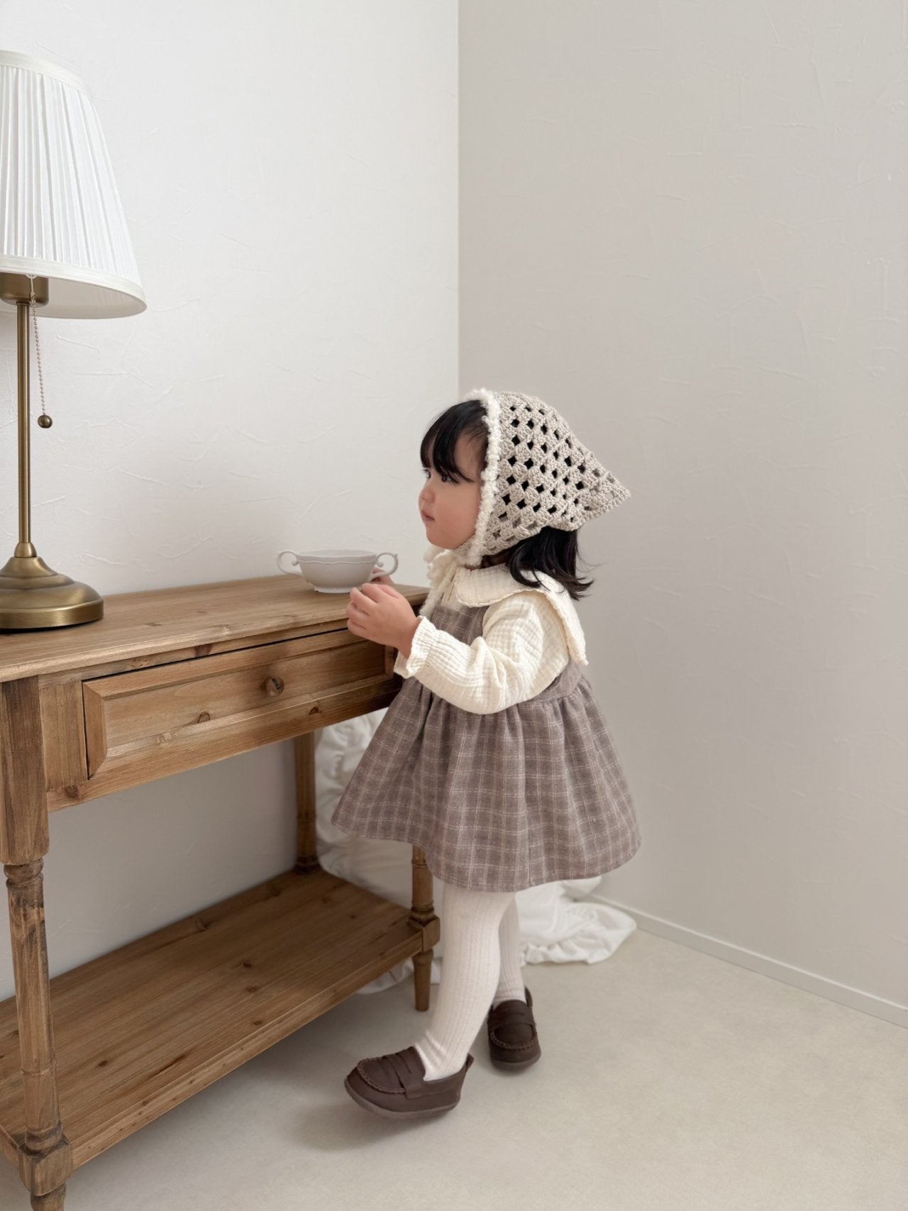 ［mimi market］Cookie check one-piece