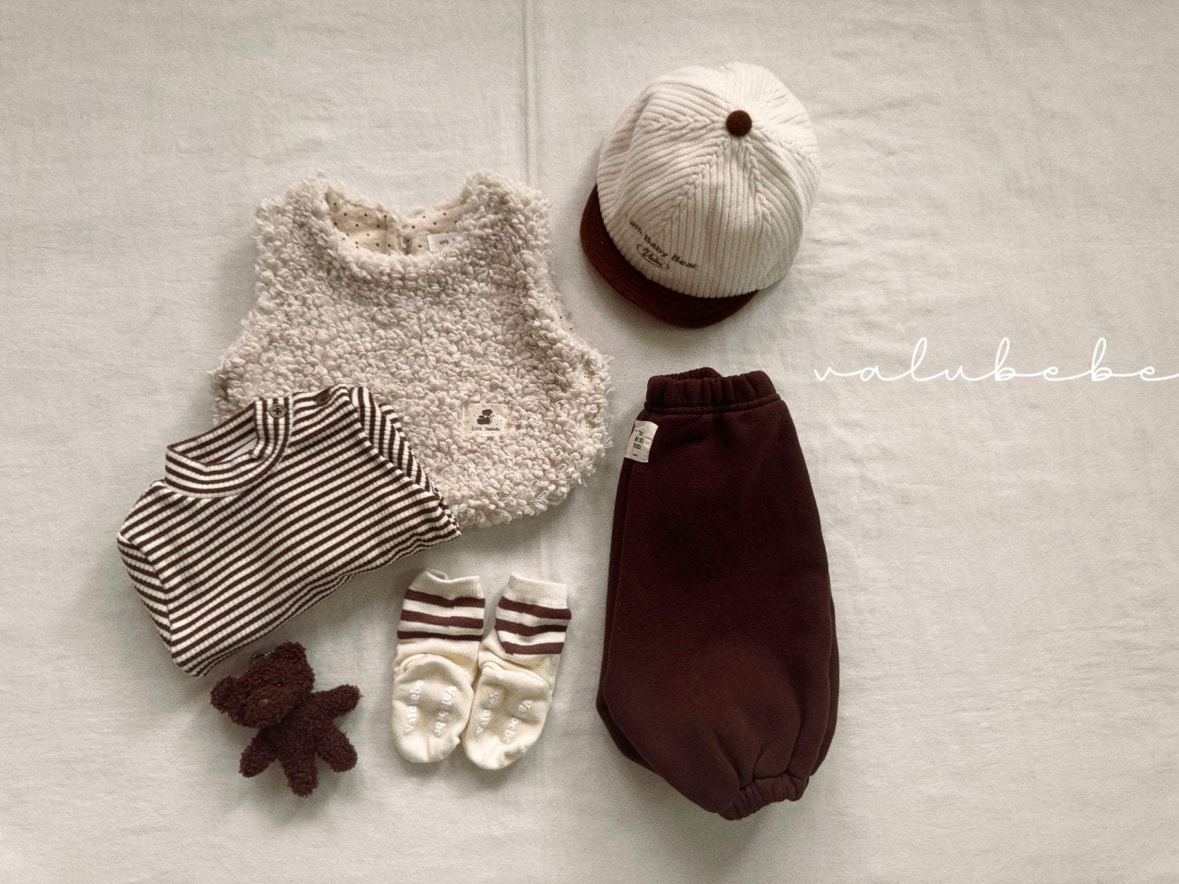 ［valubebe］Soft stripe half neck tops (baby & kids)