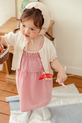［milk powder］Eyelet puff cardigan