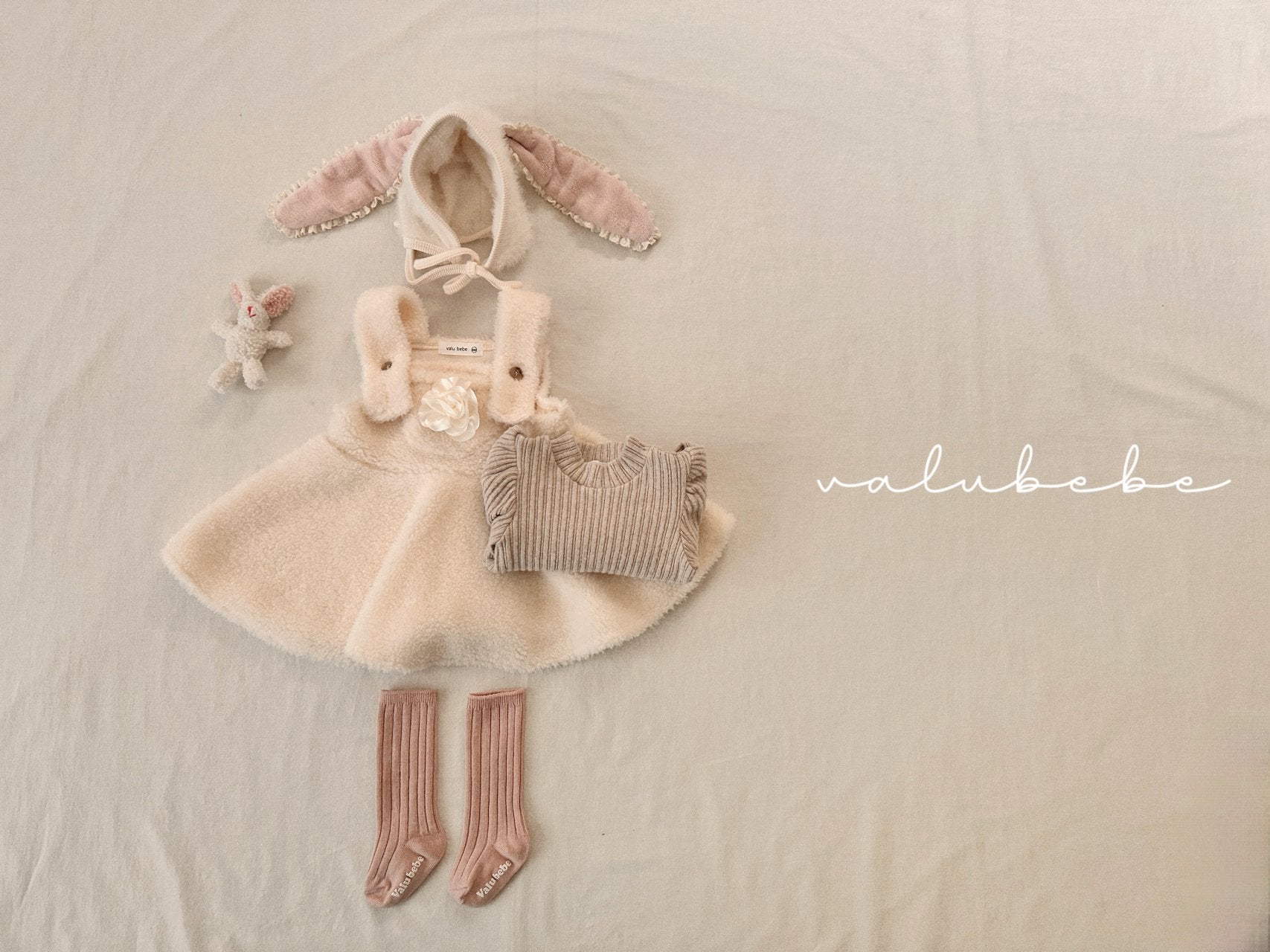 ［valubebe］Bunny fur bonnet (baby)