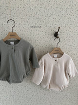 ［mienbloom.B］Waffle button rompers (baby)