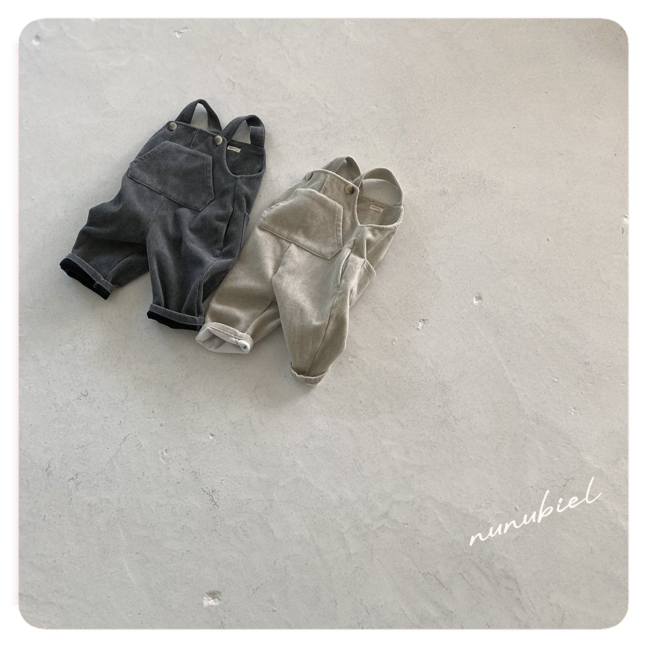 ［nunubiel］Corduroy suspender pants