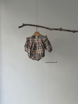 ［mienbloom.B］London check frill rompers (baby)