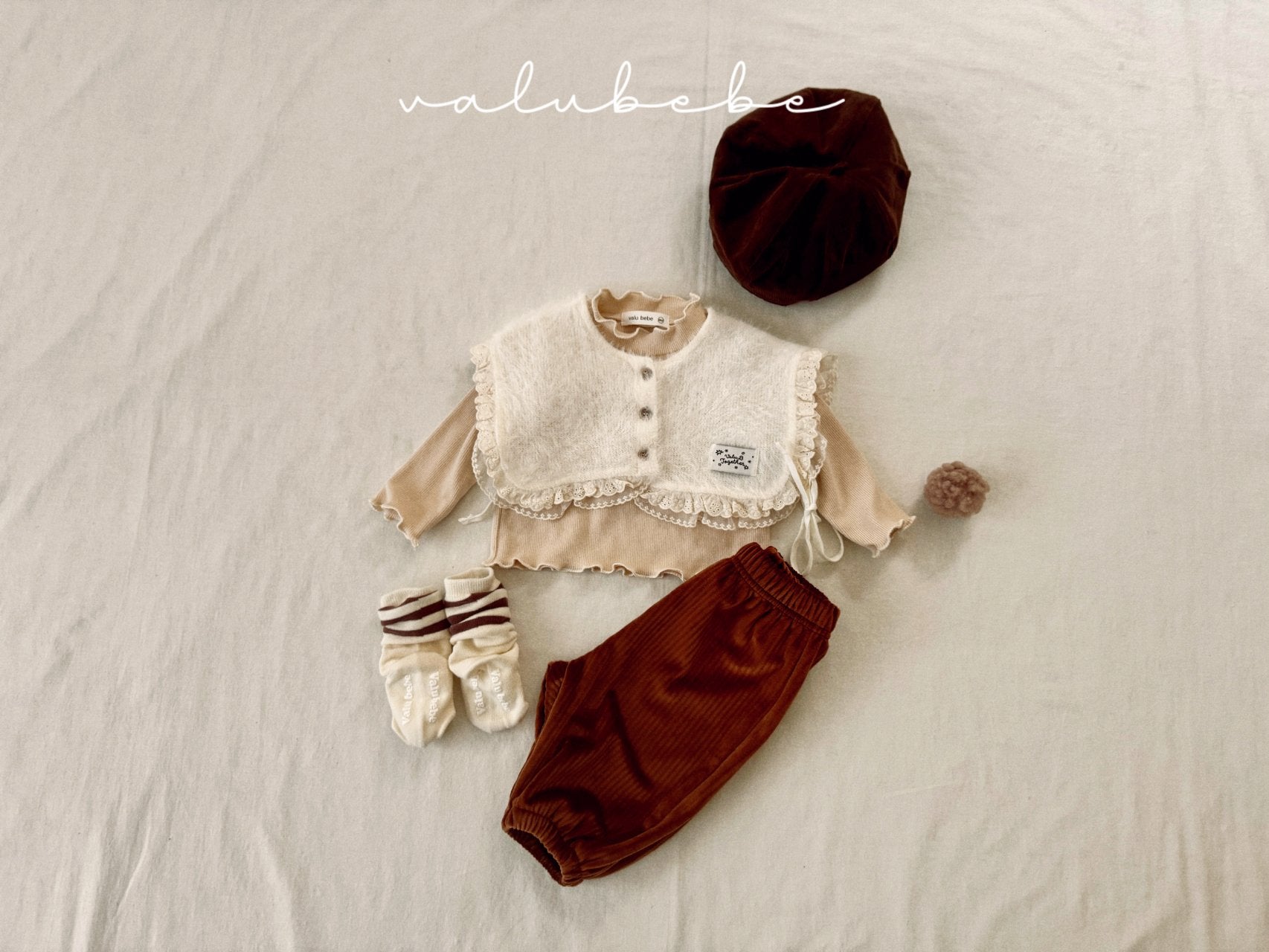 ［valubebe］Point ribbon cape (baby)