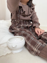 ［mimi market］Neko check suspender pants