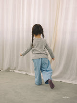 ［MELMEL］Flower ribbed longsleeve tee