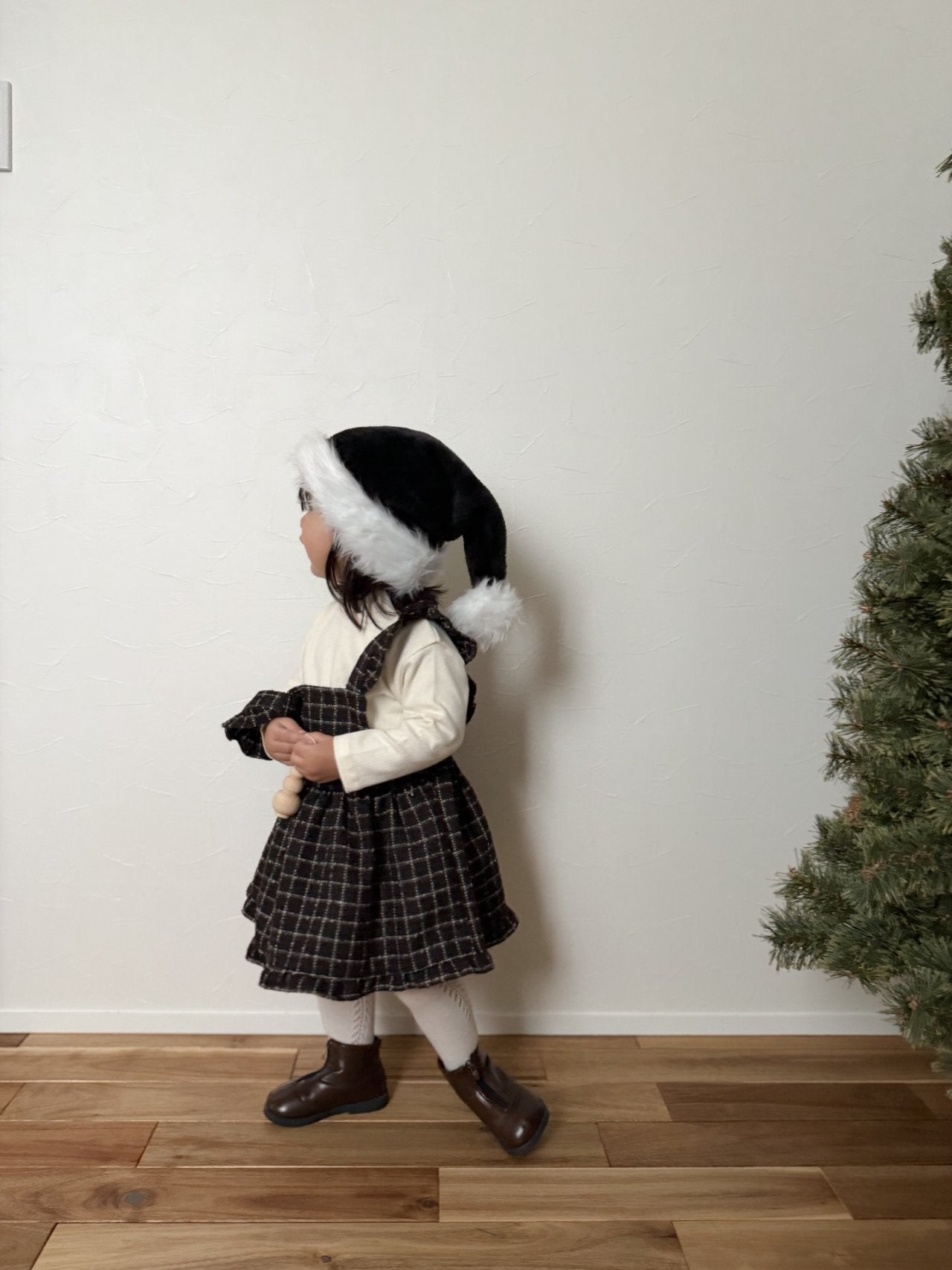 ［mimi market］Boucle apron one-piece