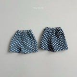 [minirobe] Flower denim short pants
