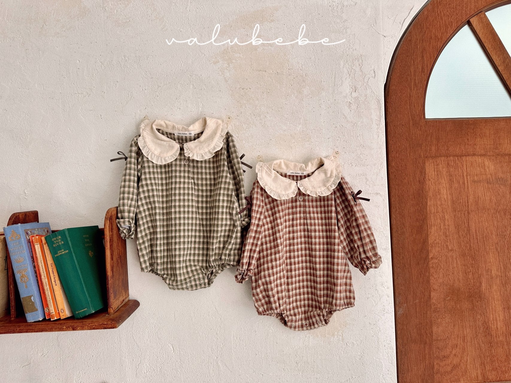 ［valubebe］Frill check collar rompers (baby)