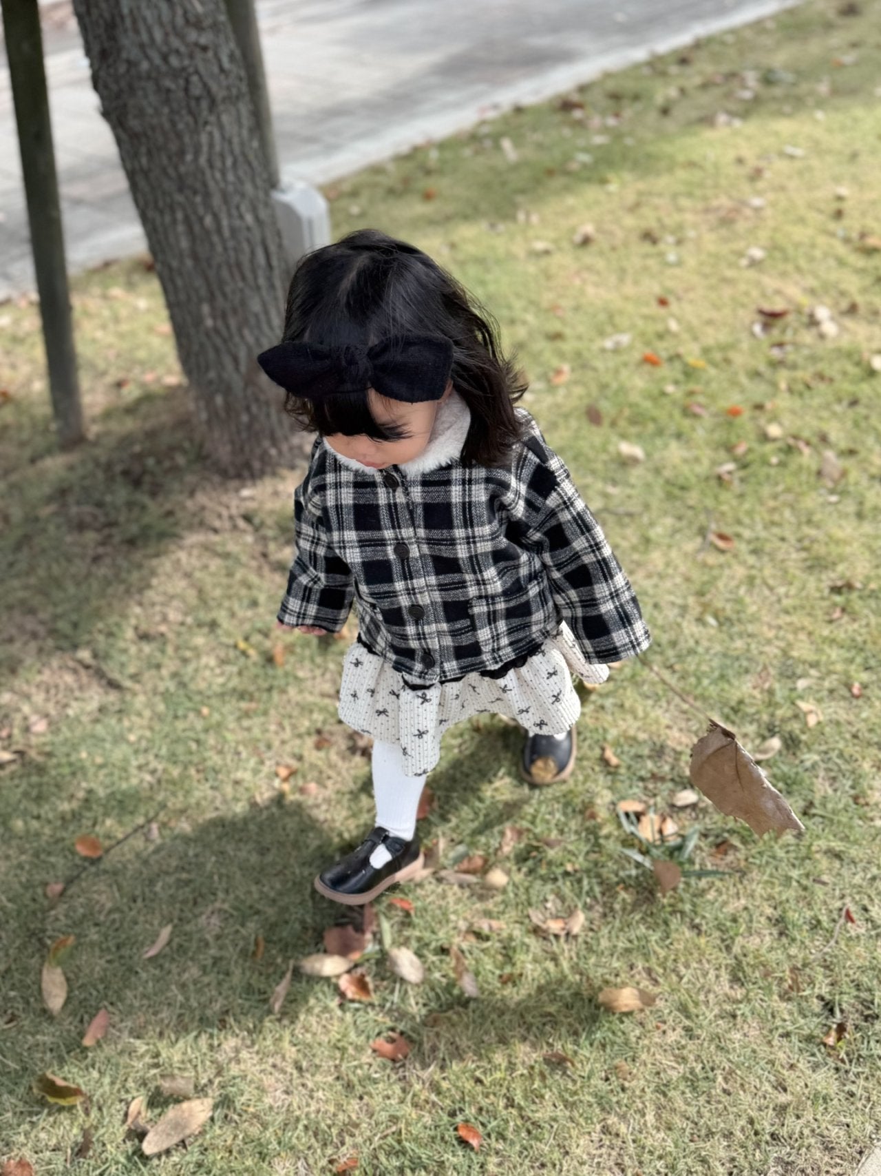 ［mimi market］Check fur coat