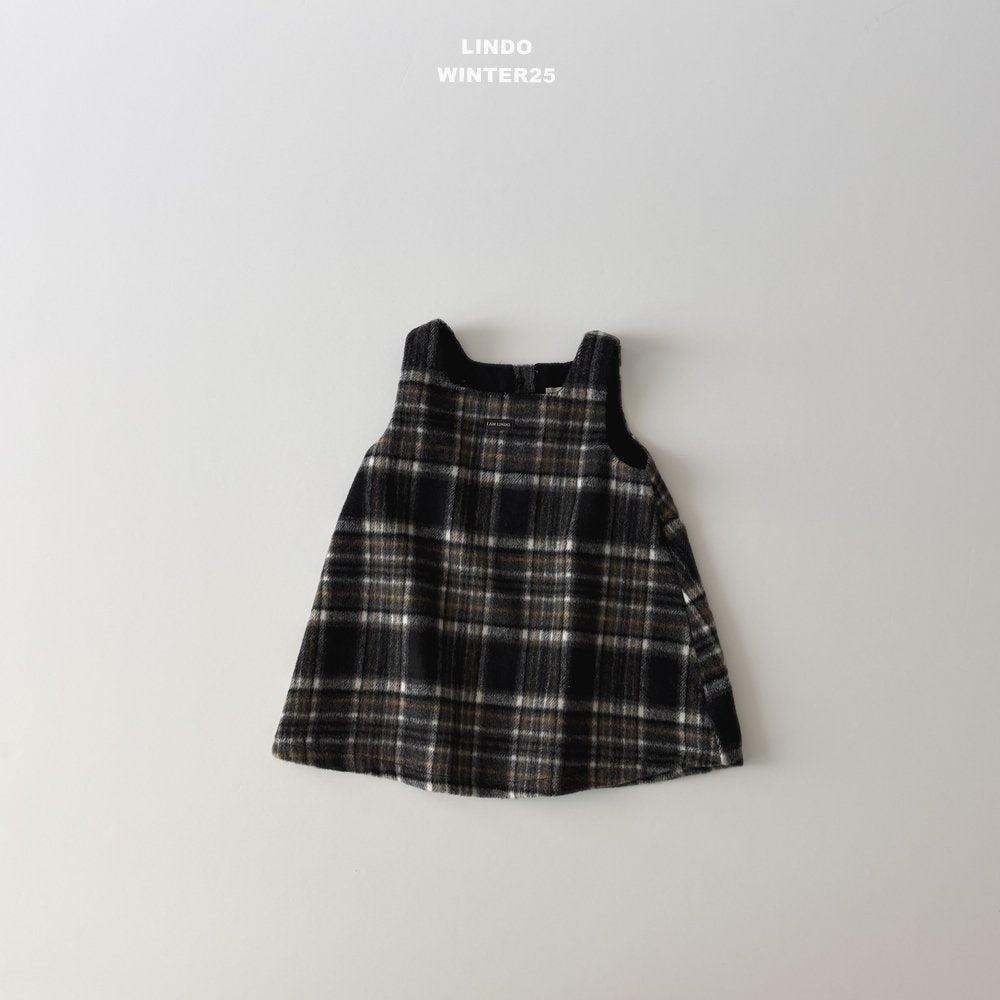 ［LINDO］Milk square one-piece (check)