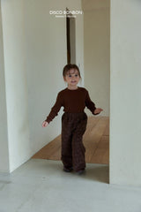 ［DISCO BONBON］Flower corduroy wide pants