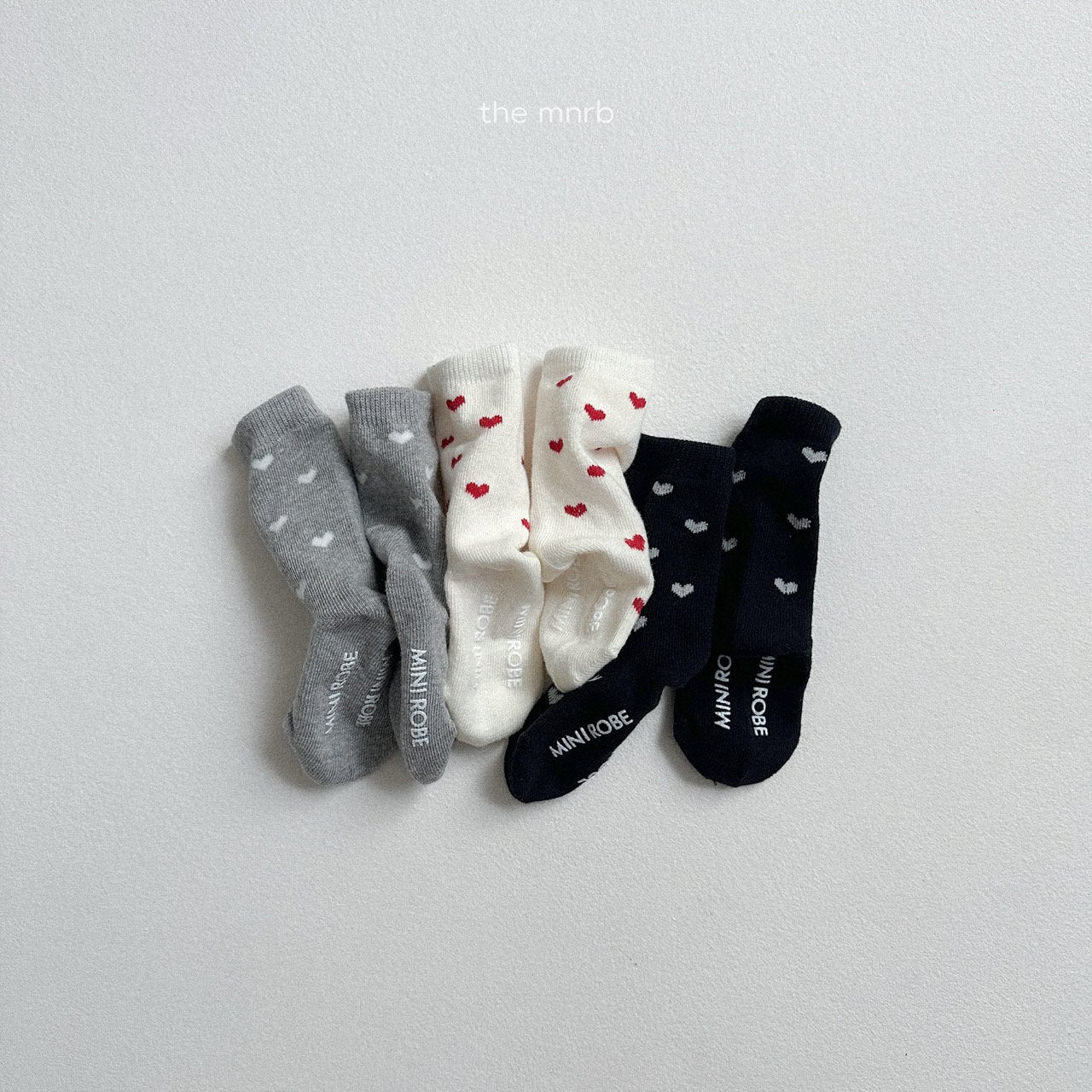 [minirobe] Heart socks 3 piece set