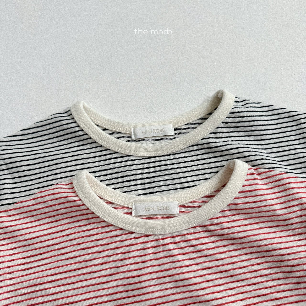 [minirobe] Cocoa stripe tee