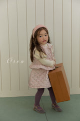 ［OREN］Rose padding vest & skirt set