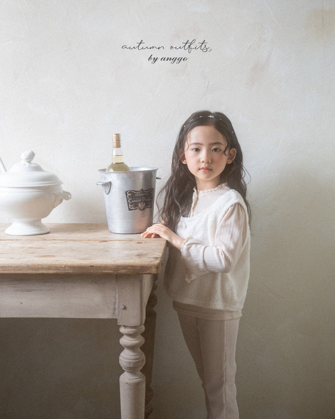 ［anggo］Cream vest