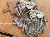 ［valubebe］Frill check collar rompers (baby)