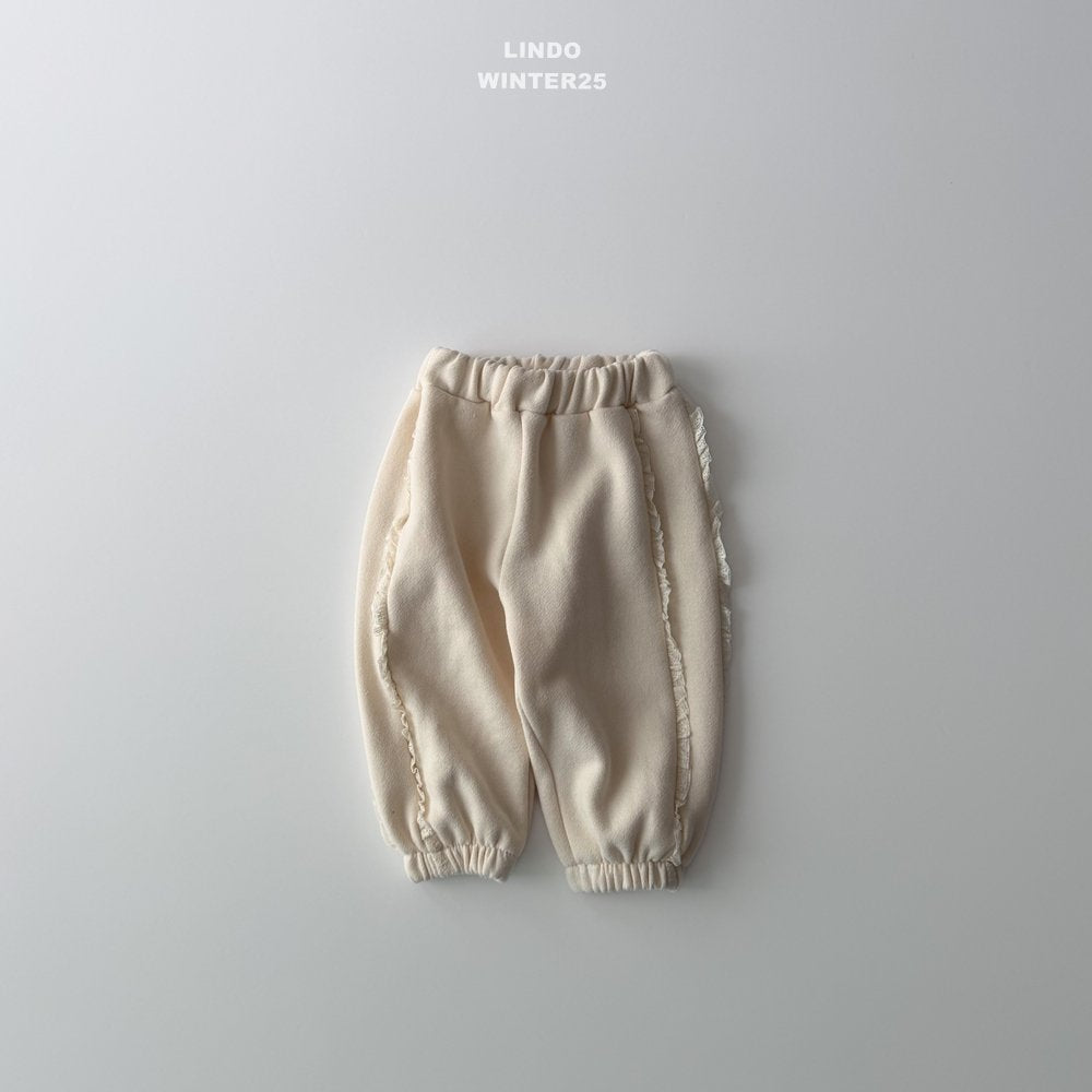 ［LINDO］Double lace jpgger pants