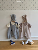 ［bebe holic］Marin stripe rompers set