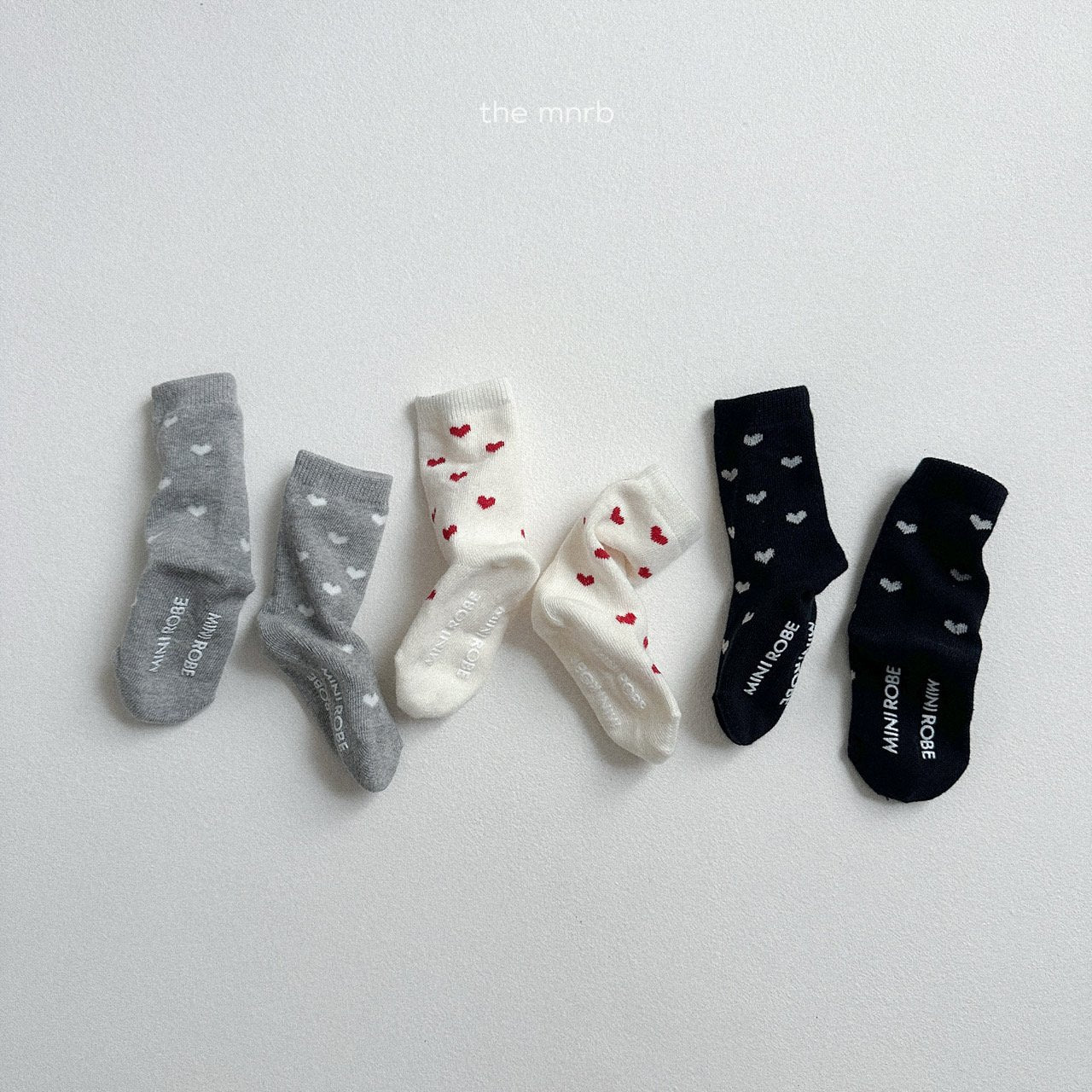 [minirobe] Heart socks 3 piece set