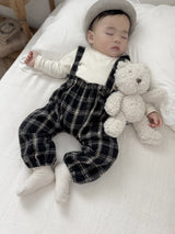 ［mimi market］Neko check suspender pants