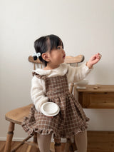 ［mimi market］Boucle apron one-piece