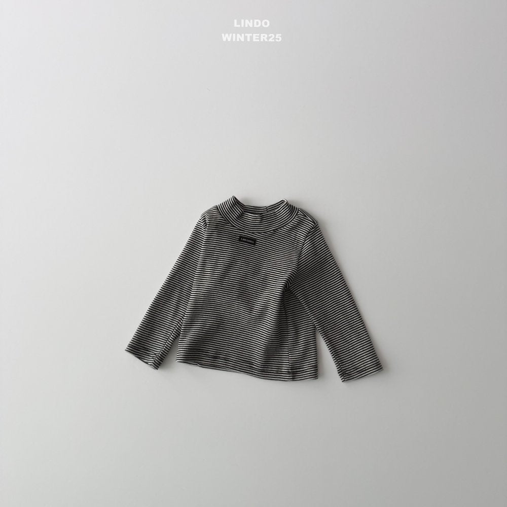 ［LINDO］Stripe turtleneck tops